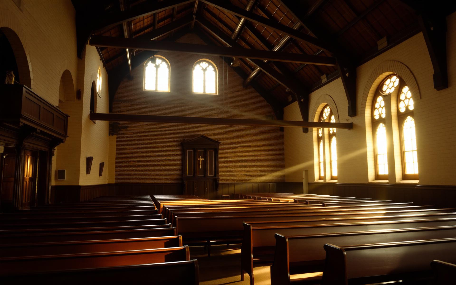 Sanctuary bathed in golden light